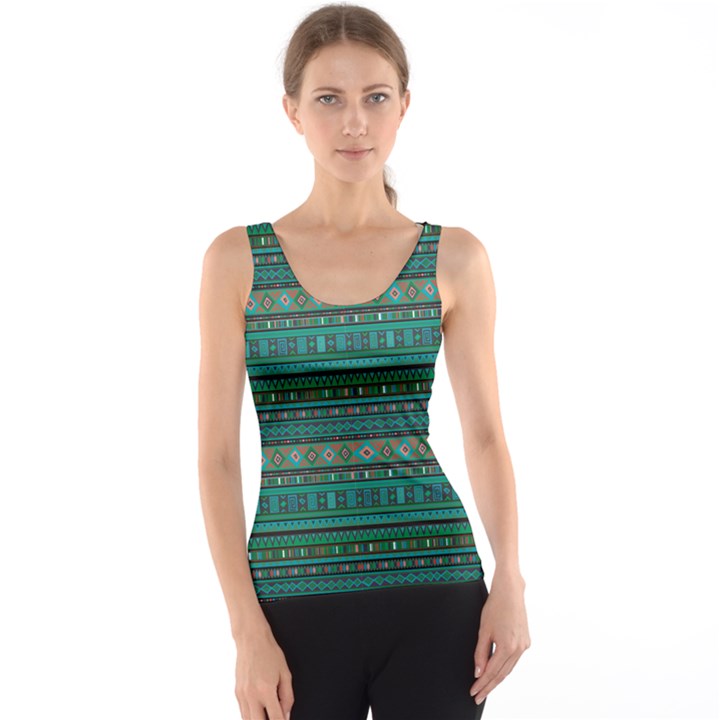 Black Ethnic Colorful Pattern Africa Art Tank Top