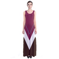 Burgundy Chevron Sleeveless Maxi Dress by CoolDesigns