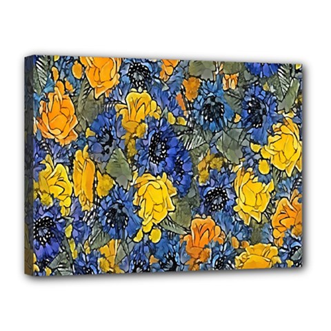 Floral Pattern Background Canvas 16  X 12  by Simbadda