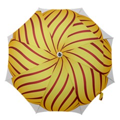 Yellow Striped Easter Egg Gold Hook Handle Umbrellas (large)