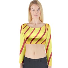 Yellow Striped Easter Egg Gold Long Sleeve Crop Top by Alisyart