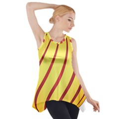 Yellow Striped Easter Egg Gold Side Drop Tank Tunic