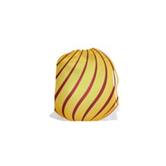 Yellow Striped Easter Egg Gold Drawstring Pouches (xs) 