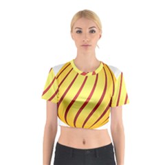 Yellow Striped Easter Egg Gold Cotton Crop Top