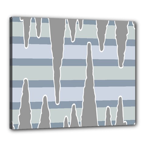 Cavegender Pride Flag Stone Grey Line Canvas 24  X 20 