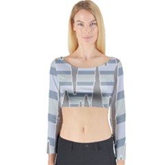 Cavegender Pride Flag Stone Grey Line Long Sleeve Crop Top