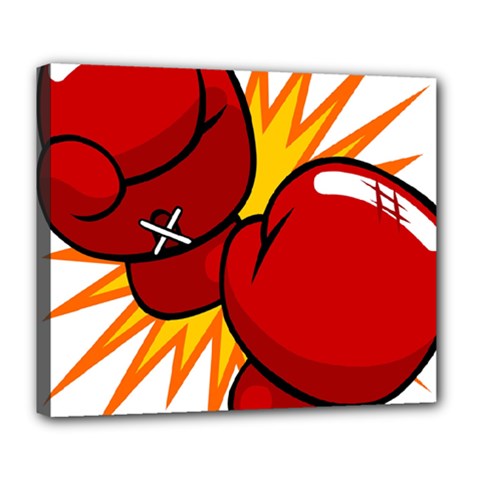 Boxing Gloves Red Orange Sport Deluxe Canvas 24  X 20  