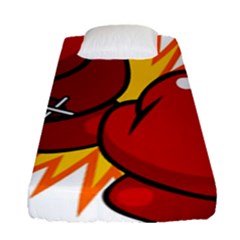 Boxing Gloves Red Orange Sport Fitted Sheet (single Size) by Alisyart