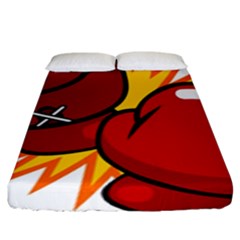 Boxing Gloves Red Orange Sport Fitted Sheet (king Size) by Alisyart