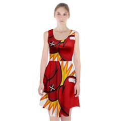 Boxing Gloves Red Orange Sport Racerback Midi Dress by Alisyart