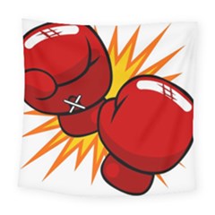 Boxing Gloves Red Orange Sport Square Tapestry (large) by Alisyart