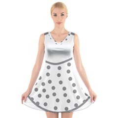 Cool Gel Foam Circle Grey V-neck Sleeveless Skater Dress