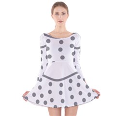 Cool Gel Foam Circle Grey Long Sleeve Velvet Skater Dress