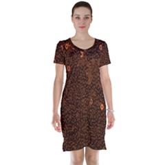 Brown Sequins Background Short Sleeve Nightdress by Simbadda