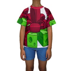 Cheese Green Kids  Short Sleeve Swimwear by Alisyart