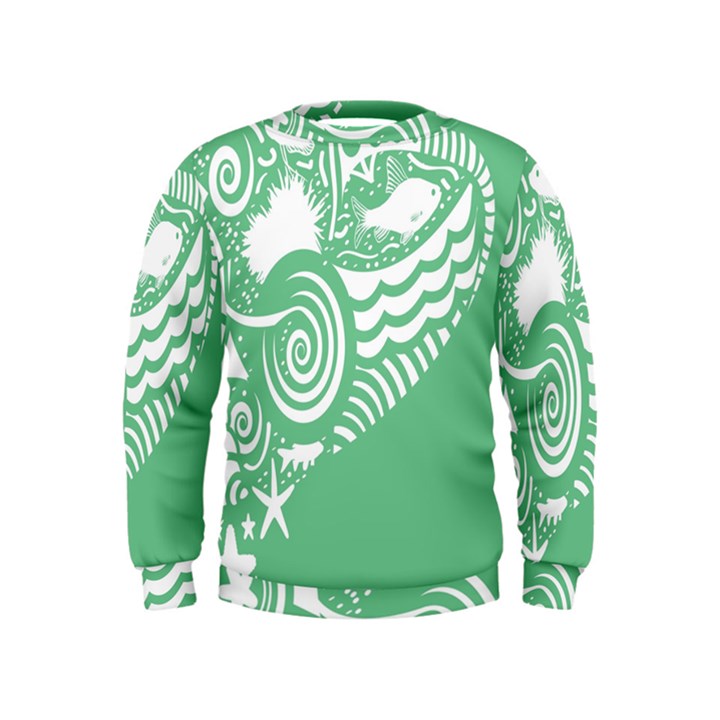 Fish Star Green Kids  Sweatshirt