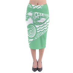Fish Star Green Midi Pencil Skirt by Alisyart