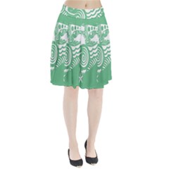 Fish Star Green Pleated Skirt