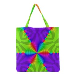 Complex Beauties Color Line Tie Purple Green Light Grocery Tote Bag by Alisyart