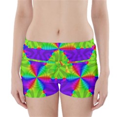 Complex Beauties Color Line Tie Purple Green Light Boyleg Bikini Wrap Bottoms