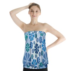 Geometric Flower Stair Strapless Top