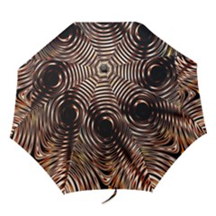 Gold Waves Circles Water Wave Circle Rings Folding Umbrellas