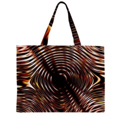 Gold Waves Circles Water Wave Circle Rings Zipper Mini Tote Bag by Alisyart