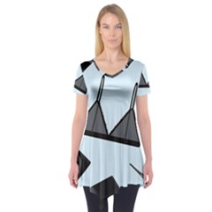 Grown Ups Guide To Underwear Opener Black Blue Short Sleeve Tunic 