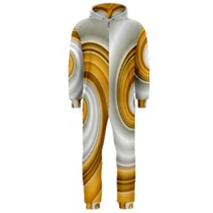 Golden Spiral Gold White Wave Hooded Jumpsuit (men)  by Alisyart