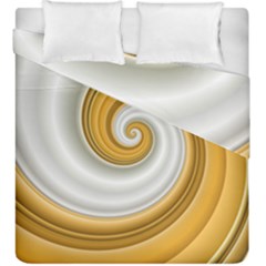 Golden Spiral Gold White Wave Duvet Cover Double Side (king Size)