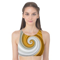 Golden Spiral Gold White Wave Tank Bikini Top