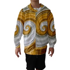 Golden Spiral Gold White Wave Hooded Wind Breaker (kids)