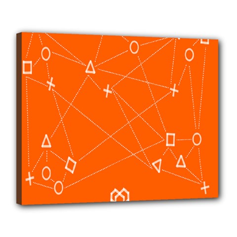 Leadership Deep Dive Orange Line Circle Plaid Triangle Canvas 20  X 16  by Alisyart