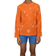 Leadership Deep Dive Orange Line Circle Plaid Triangle Kids  Long Sleeve Swimwear