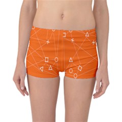Leadership Deep Dive Orange Line Circle Plaid Triangle Reversible Bikini Bottoms by Alisyart