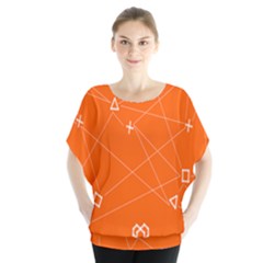 Leadership Deep Dive Orange Line Circle Plaid Triangle Blouse