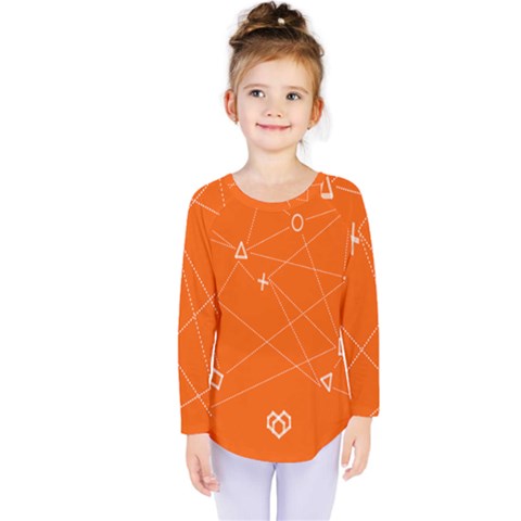 Leadership Deep Dive Orange Line Circle Plaid Triangle Kids  Long Sleeve Tee by Alisyart