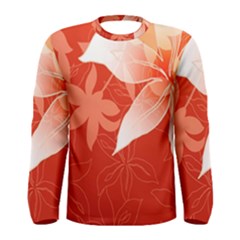 Lily Flowers Graphic White Orange Men s Long Sleeve Tee by Alisyart