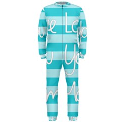 Love You Mom Stripes Line Blue Onepiece Jumpsuit (men) 