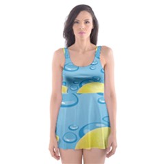 Fruit Water Bubble Lime Blue Skater Dress Swimsuit by Alisyart