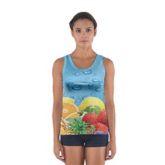 Fruit Water Bubble Lime Blue Women s Sport Tank Top  by Alisyart