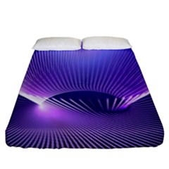 Lines Lights Space Blue Purple Fitted Sheet (king Size)