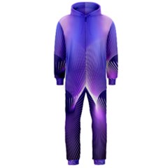Lines Lights Space Blue Purple Hooded Jumpsuit (men)  by Alisyart