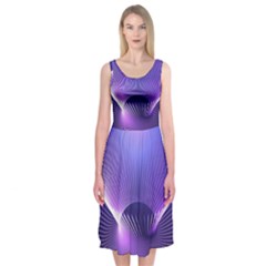 Lines Lights Space Blue Purple Midi Sleeveless Dress by Alisyart