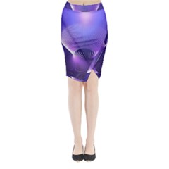 Lines Lights Space Blue Purple Midi Wrap Pencil Skirt