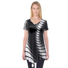 Metallic Waves Short Sleeve Tunic  by Alisyart