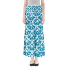 Lime Blue Star Circle Maxi Skirts