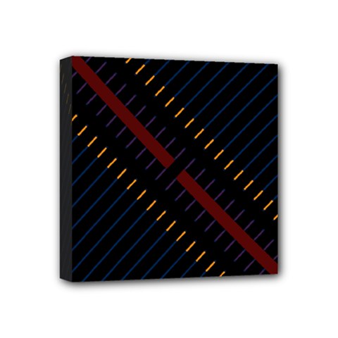 Material Design Stripes Line Red Blue Yellow Black Mini Canvas 4  X 4 