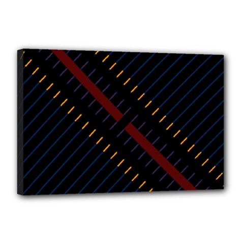 Material Design Stripes Line Red Blue Yellow Black Canvas 18  X 12 