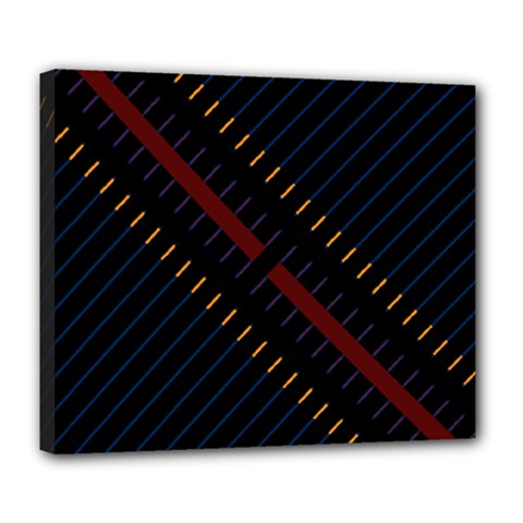 Material Design Stripes Line Red Blue Yellow Black Deluxe Canvas 24  X 20  